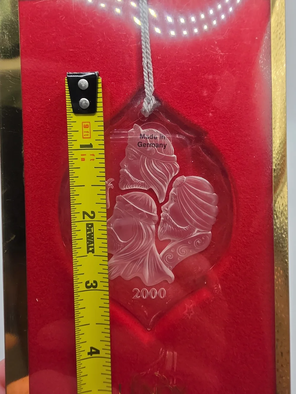 Lenox Clear Glass Holiday Ornament - Red Presentation Box